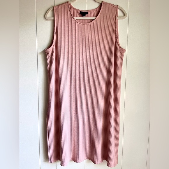 J. Jill Dresses & Skirts - J. Jill Wherever Collection Pink Ribbed Sleeveless Sheath Midi Beach Dress Sz L